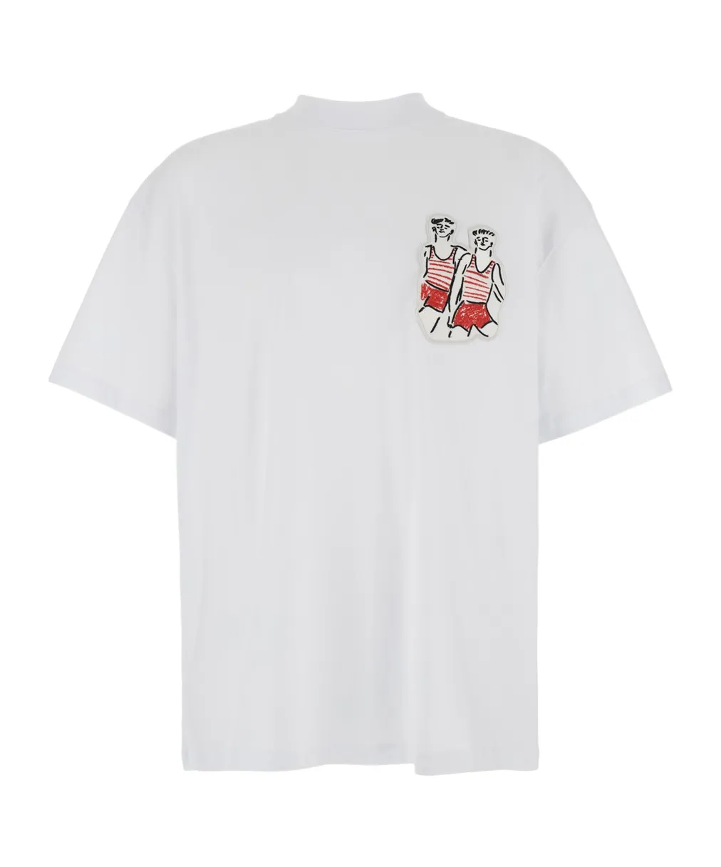 Msgm Patch Detailed Crewneck T-Shirt