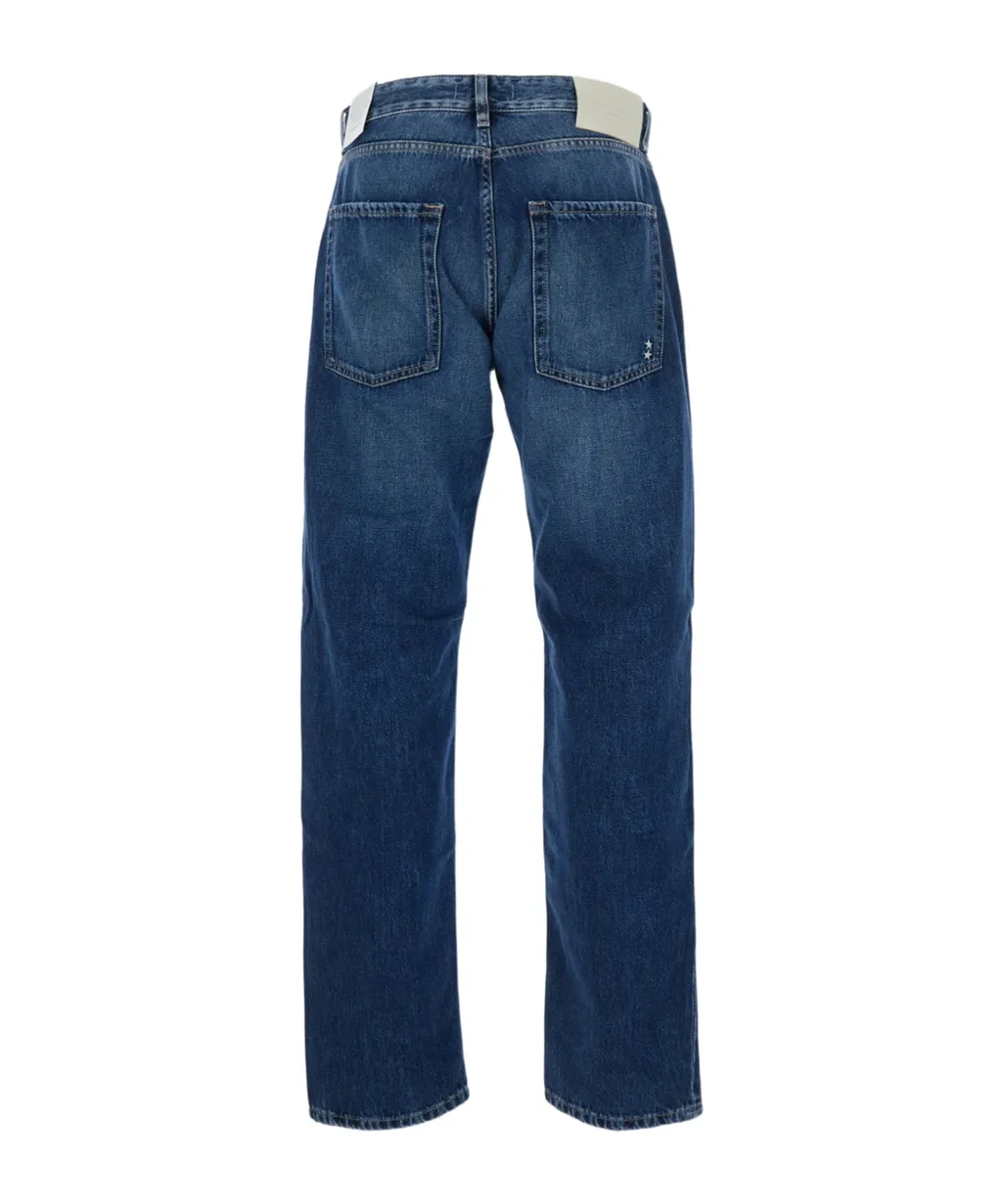 Icon Denim Five Pocket Jeans With Logo Patch