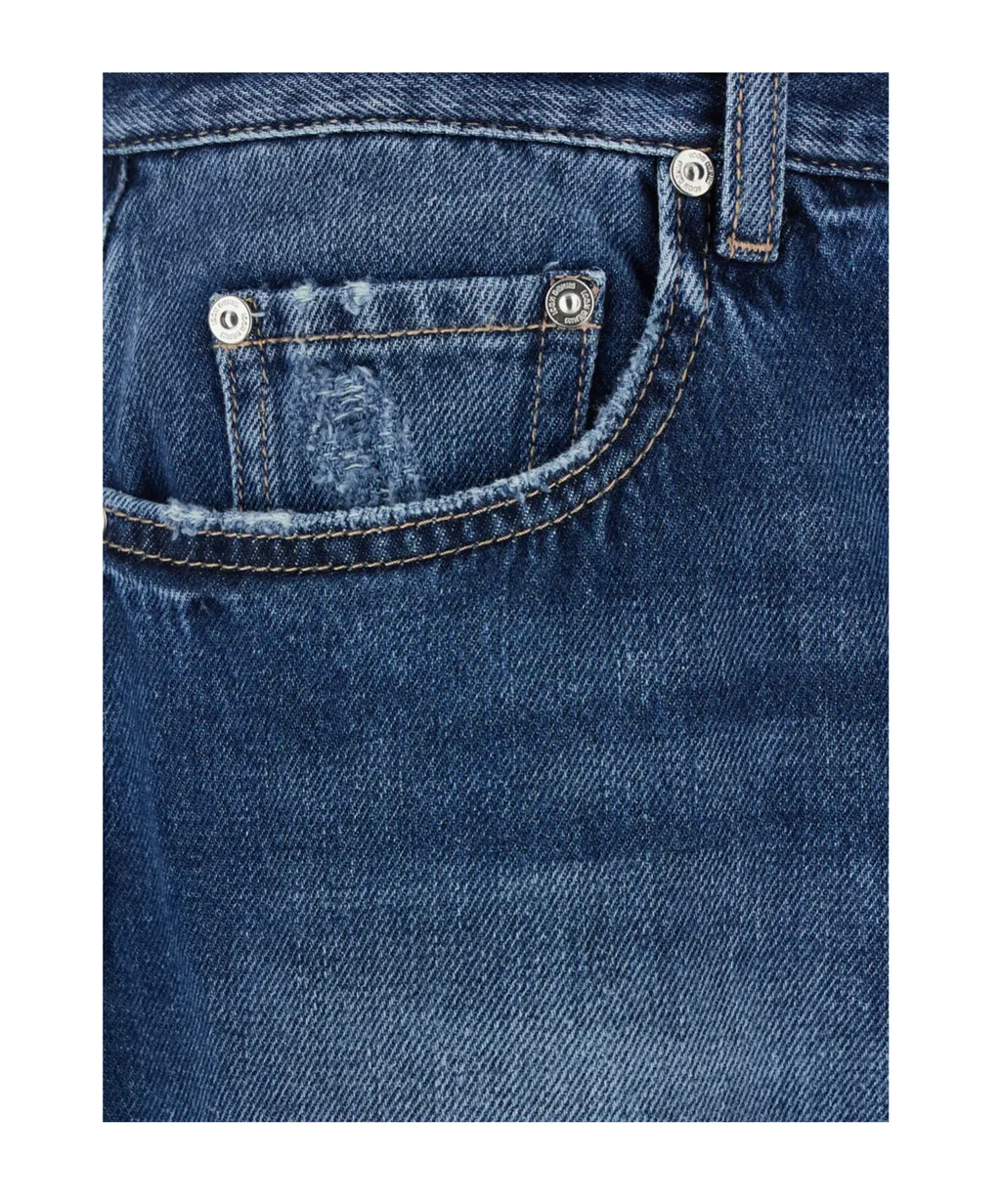 Icon Denim Five Pocket Jeans With Logo Patch