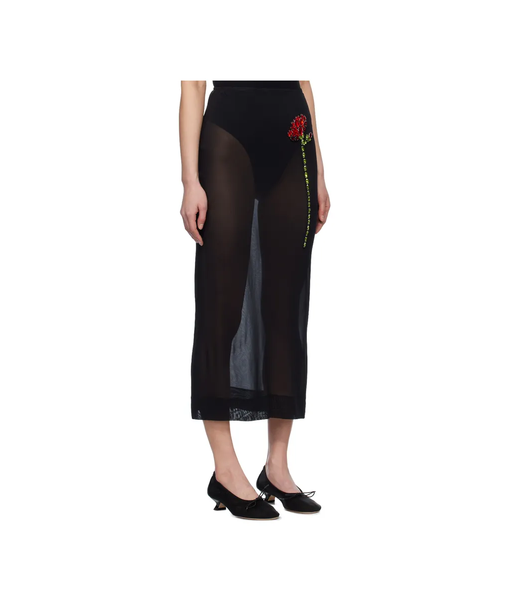 Embellished Carnation Column Skirt