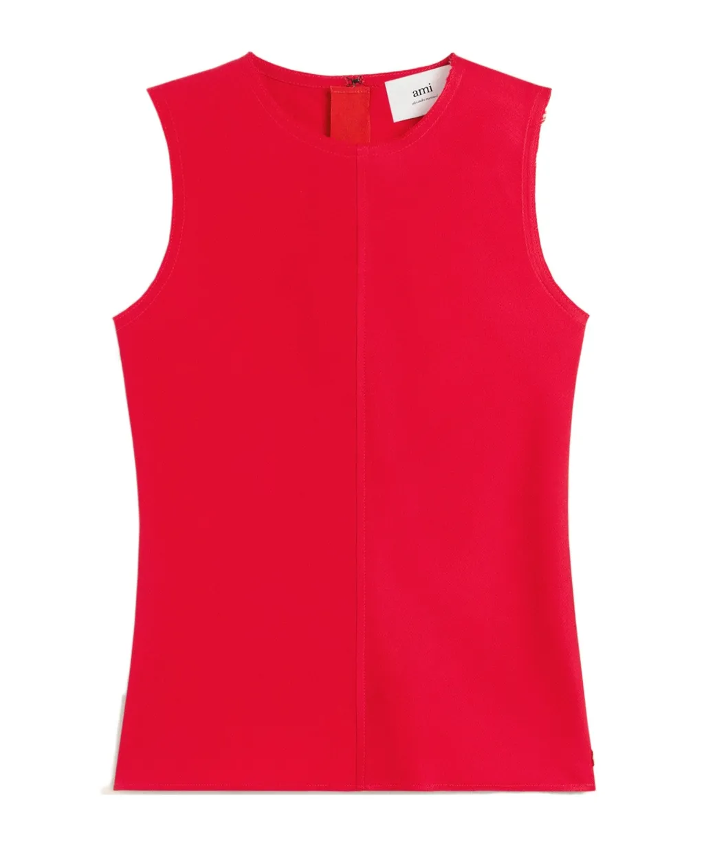 Ami Paris Crewneck Sleeveless Top