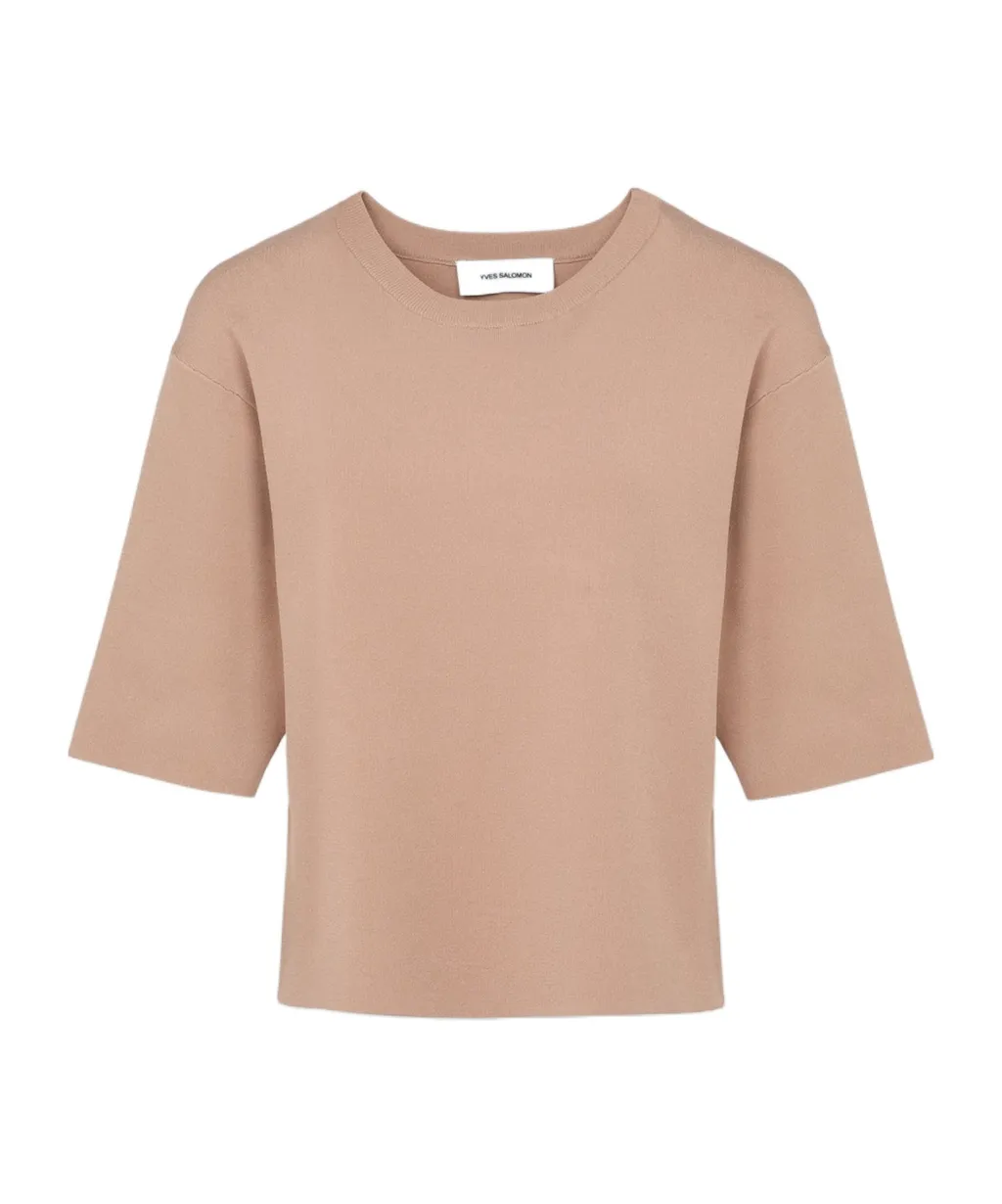 Knitted Cropped T-Shirt