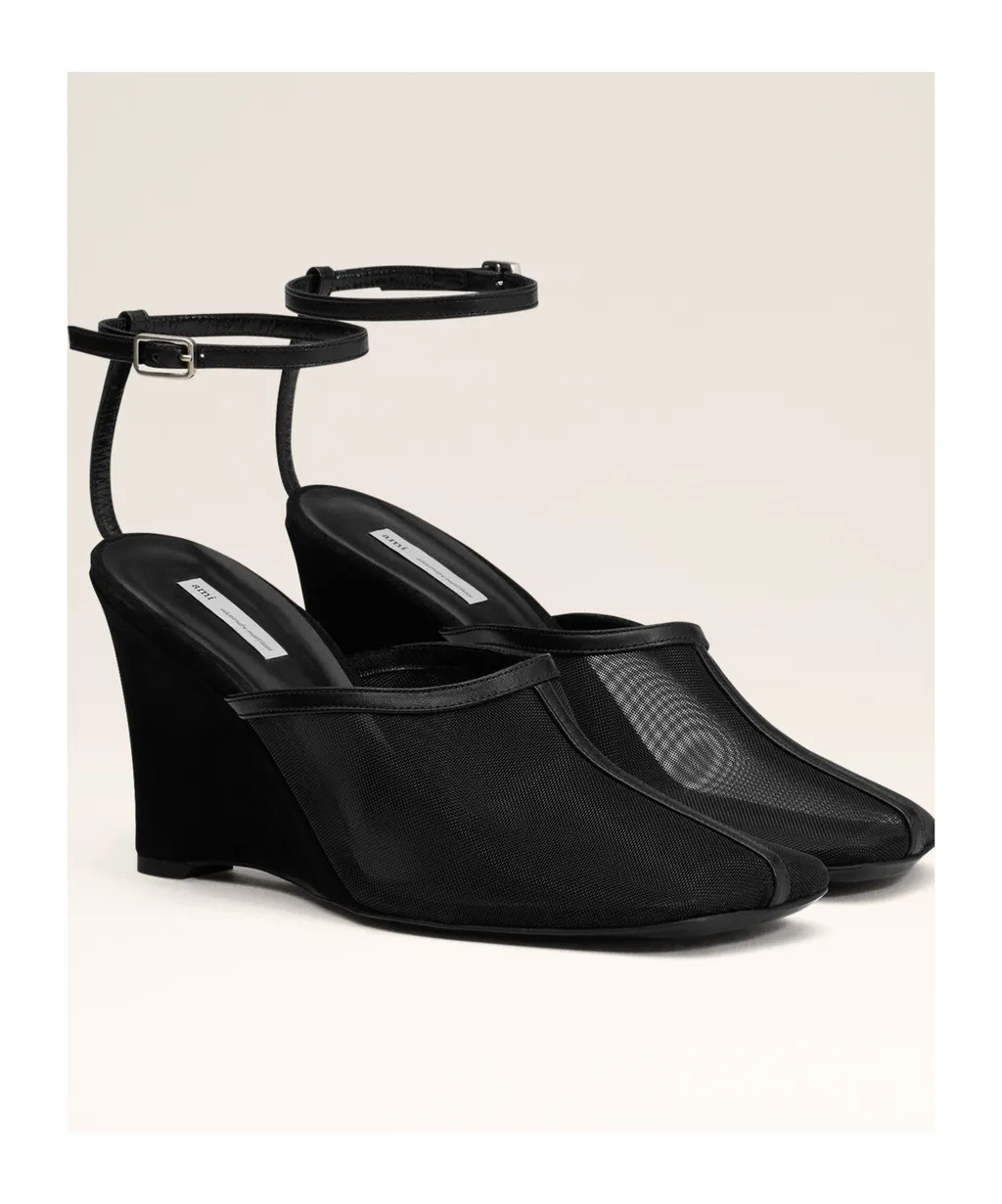 Square Toe Wedge Heel Shoes