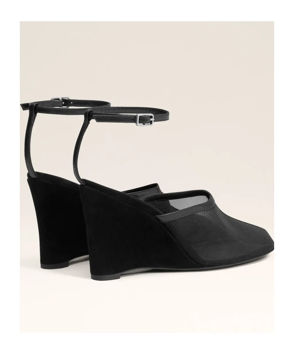 Square Toe Wedge Heel Shoes