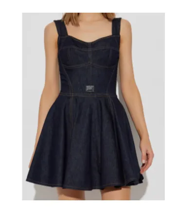 Dolce & Gabbana Logo Plaque Sleeveless Denim Dress