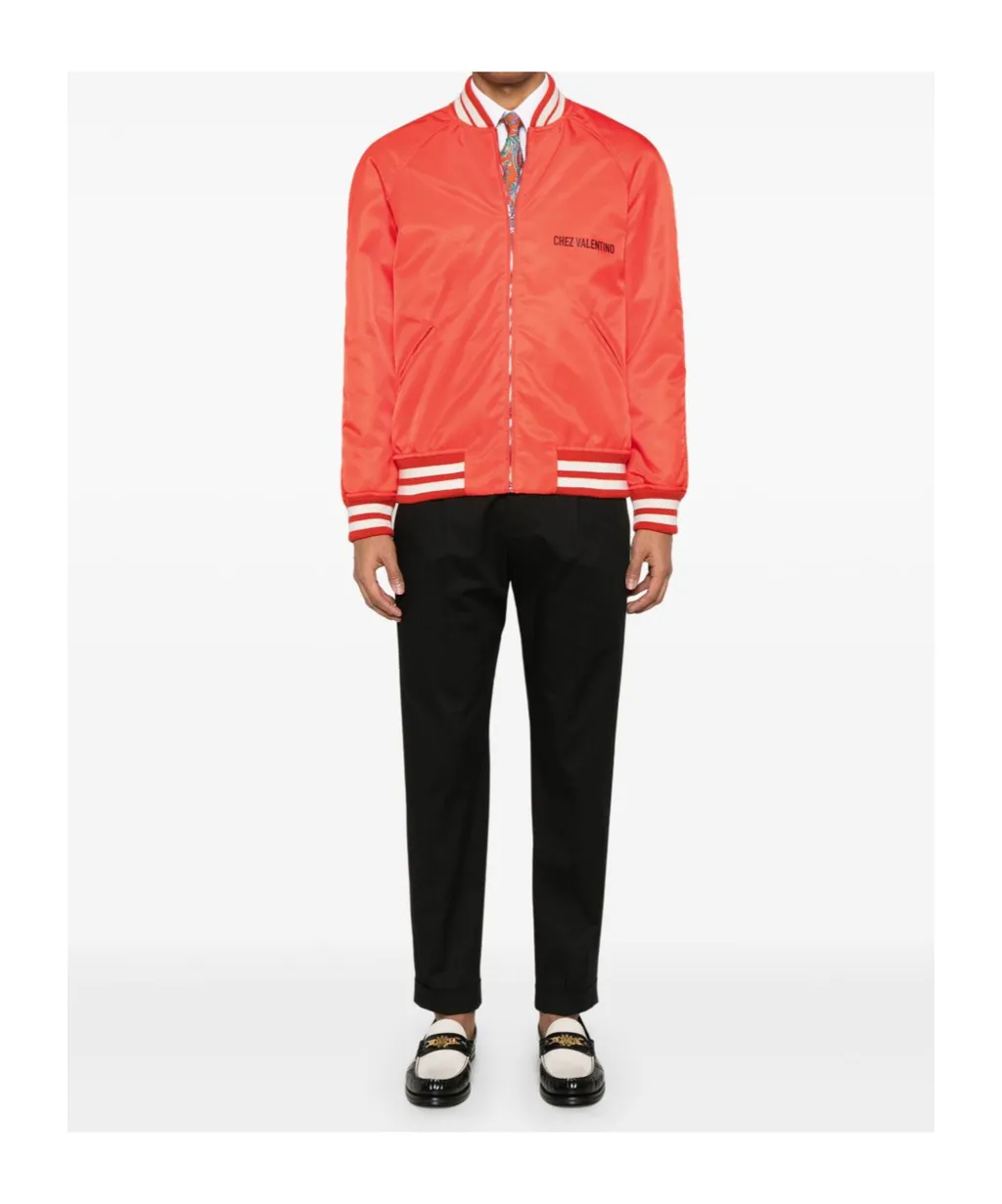 Chez Valentino-Print Bomber Jacket