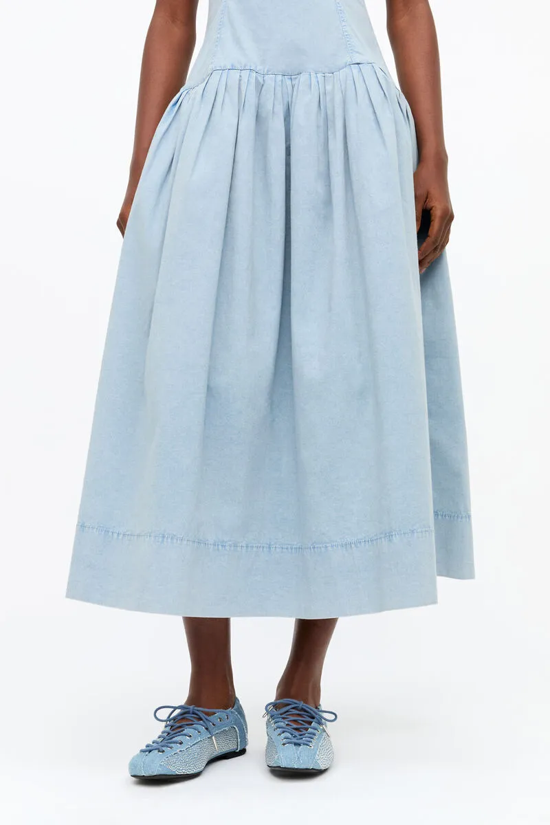 Lace-Up Ballerinas In Crystal-Embellished Denim