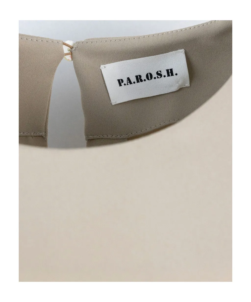 P.A.R.O.S.H. Cady Round-Neck Sleeveless Blouse