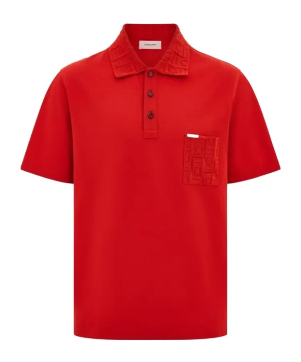 Ferragamo Logo Plaque Polo Shirt