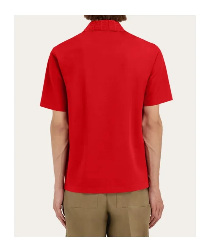 Ferragamo Logo Plaque Polo Shirt