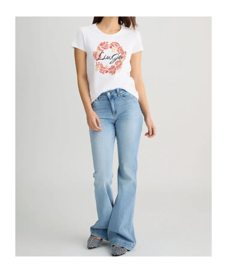 Liu Jo Floral Printed Crewneck T-Shirt