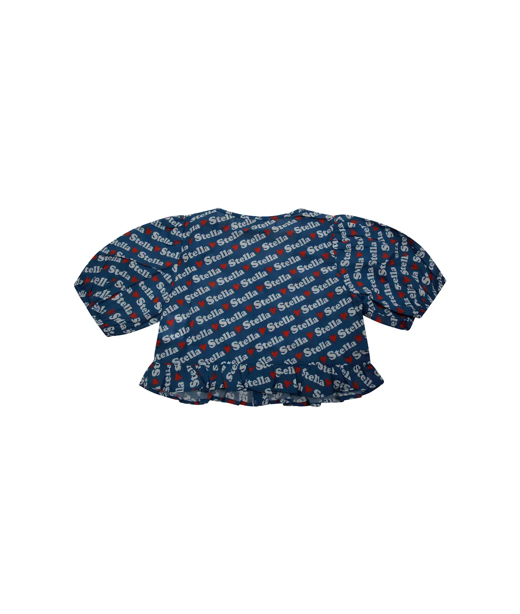 Stella Mccartney Kids Logo-Print Ruffled Shirt