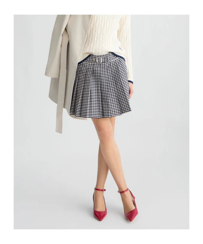 Liu Jo Pleated Chequered Miniskirt