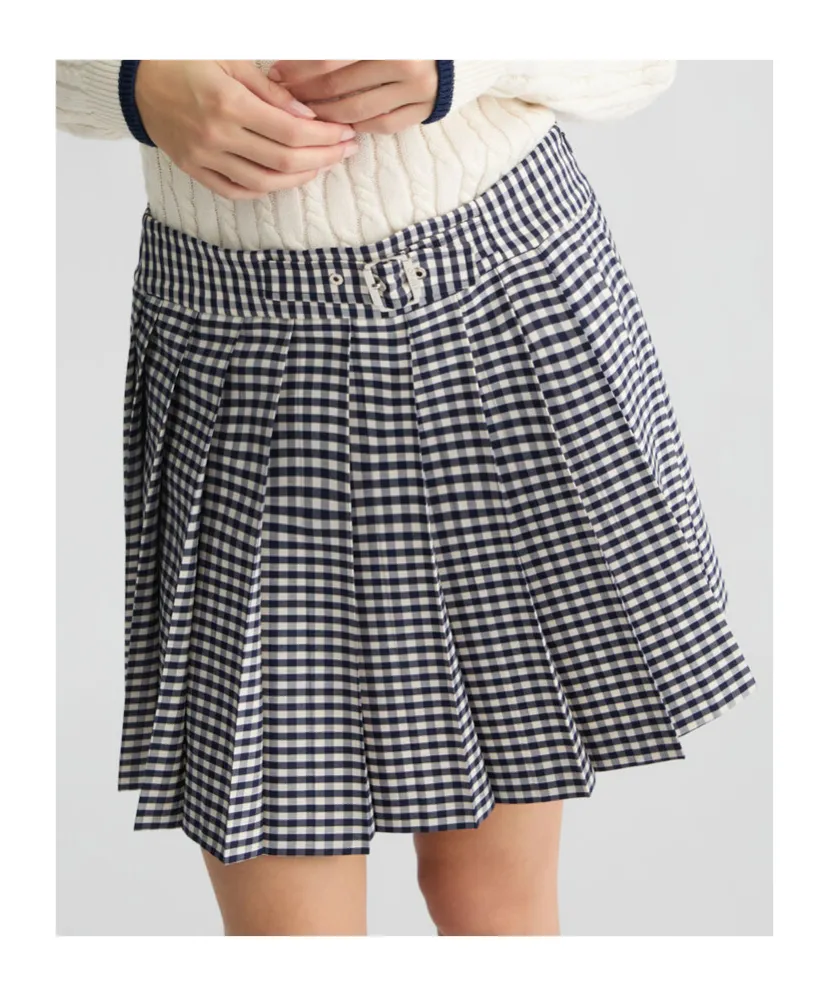 Liu Jo Pleated Chequered Miniskirt