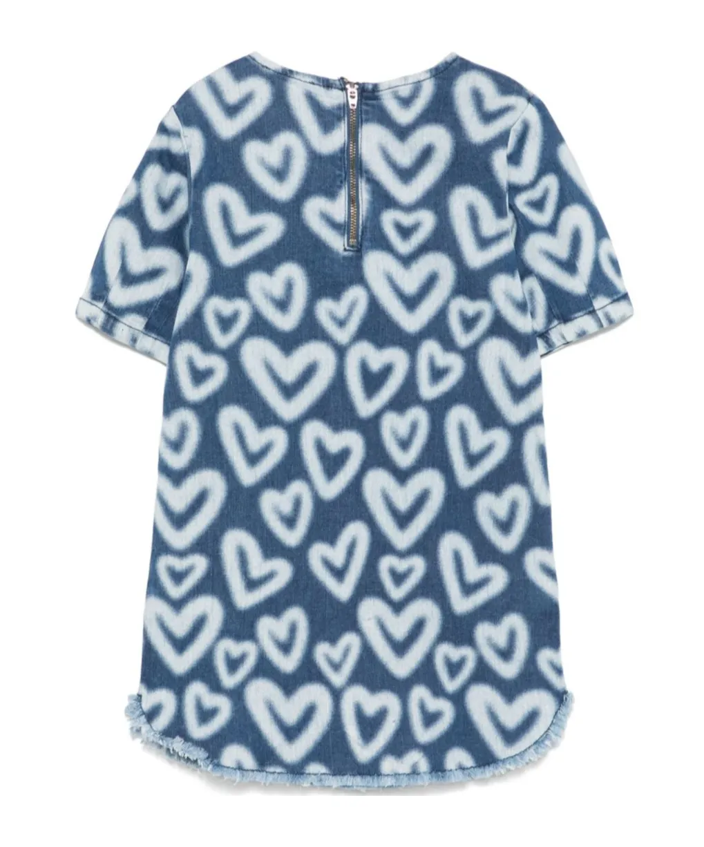 Stella Mccartney Kids Heart-Printed Crewneck Dress
