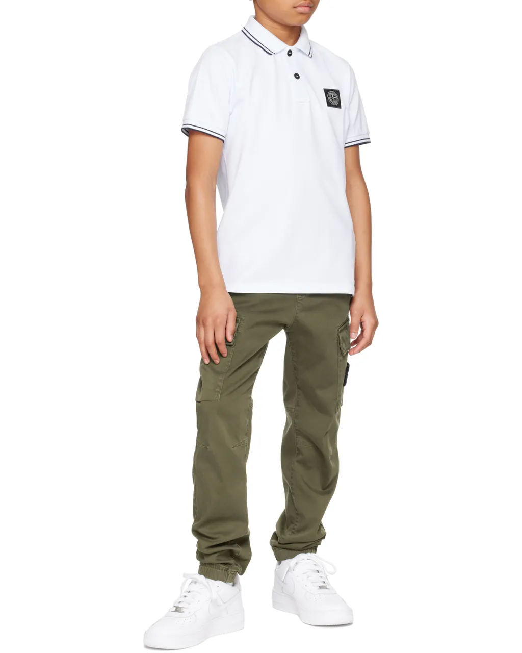 Stone Island Junior Compass-Badge Short Sleeved Polo Shirt