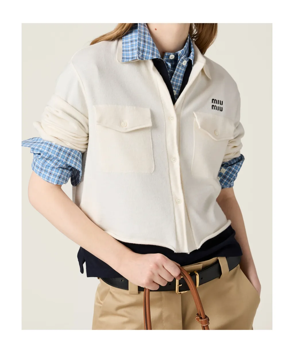 Miu Miu Button-Up Cropped Knitted Cardigan