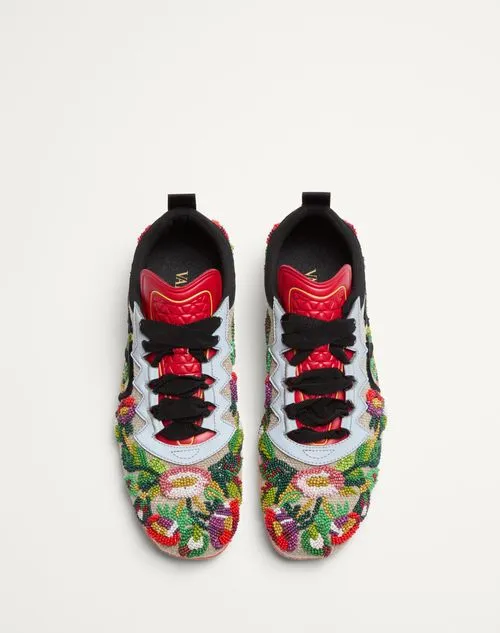 Valentino Chromathon Embroidered Lace-Up Sneakers