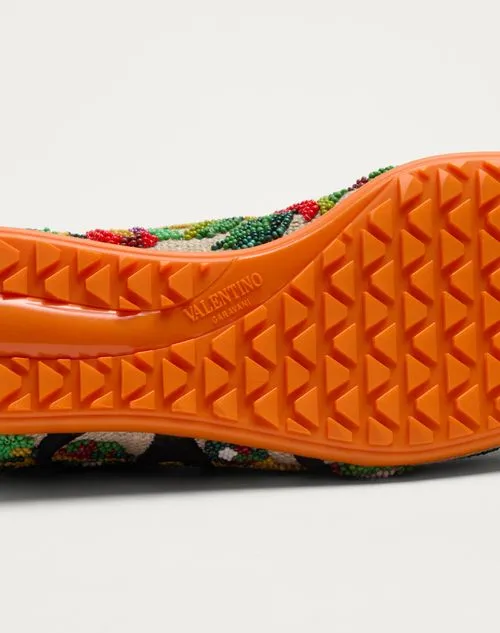 Valentino Chromathon Embroidered Lace-Up Sneakers