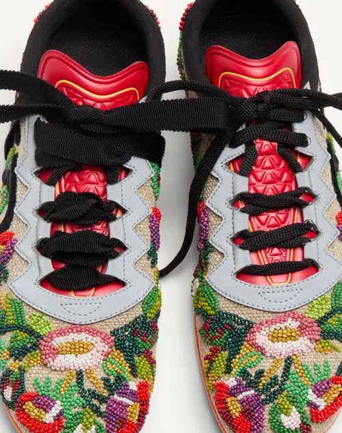 Valentino Chromathon Embroidered Lace-Up Sneakers