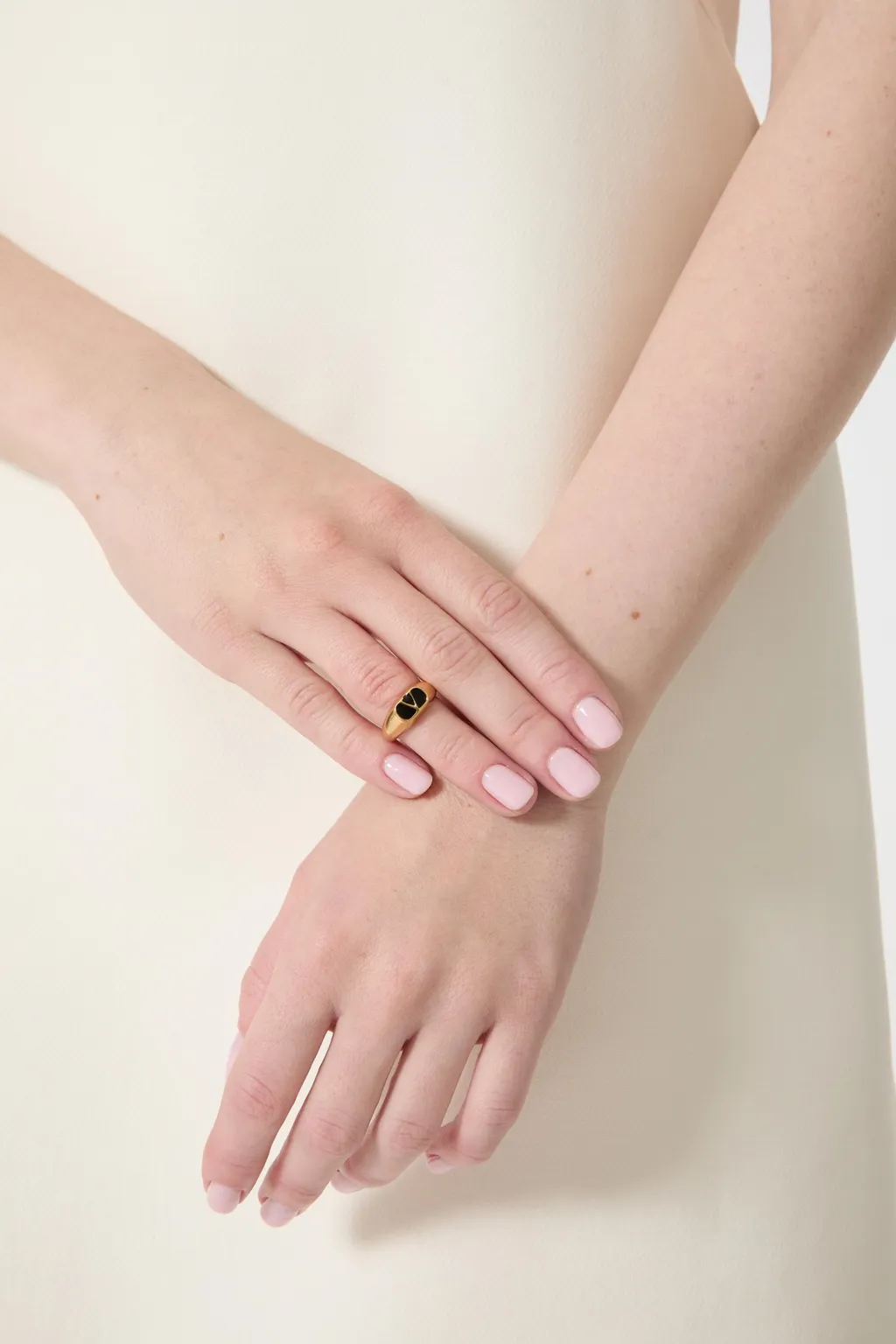 Vlogo Signature Metal And Enamel Chevalier Ring
