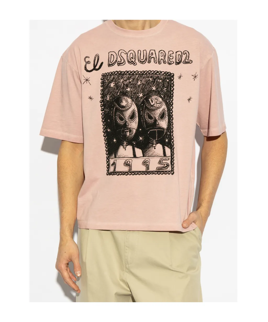 Dsquared2 Graphic Printed Crewneck T-Shirt