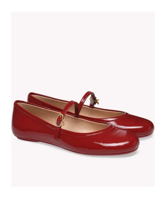 Gianvito Rossi Carla Buckle-Strap Ballerina Shoes