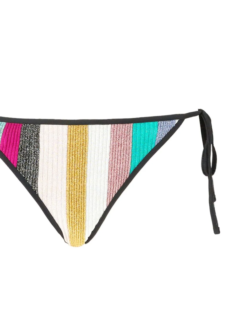 Missoni Lamé Striped Ribbed Knit Triangle Bikini