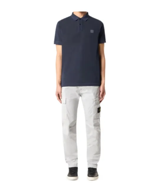 Stone Island Compass-Patch Buttoned Polo Shirt