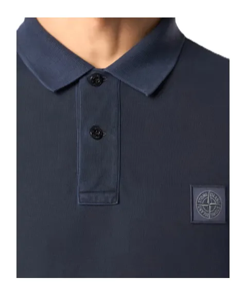 Stone Island Compass-Patch Buttoned Polo Shirt