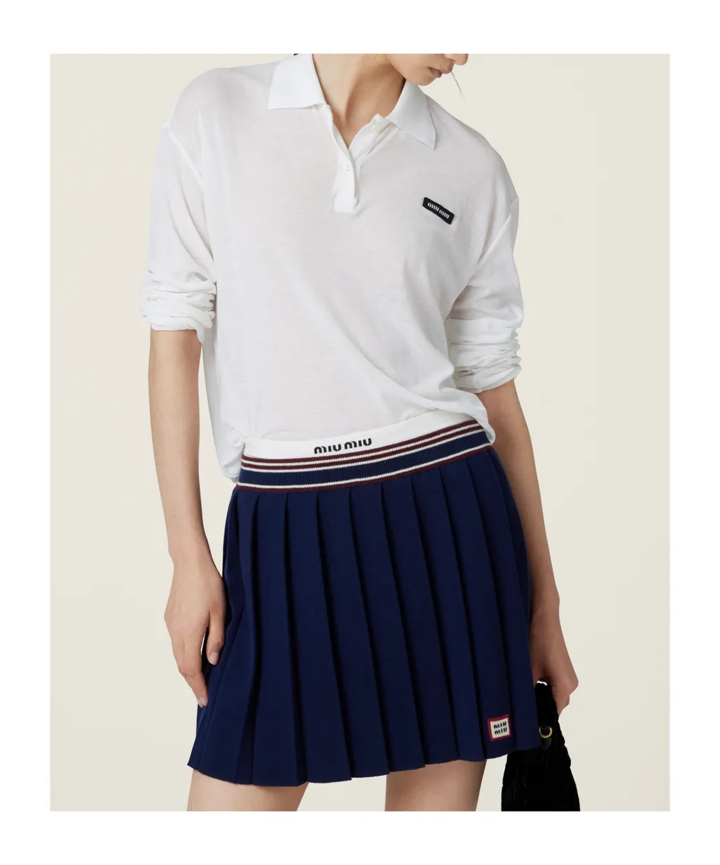 Ribbed Jersey Polo Shirt