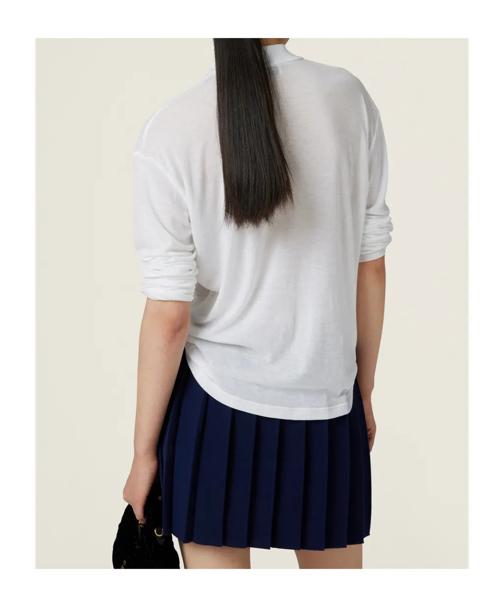 Ribbed Jersey Polo Shirt