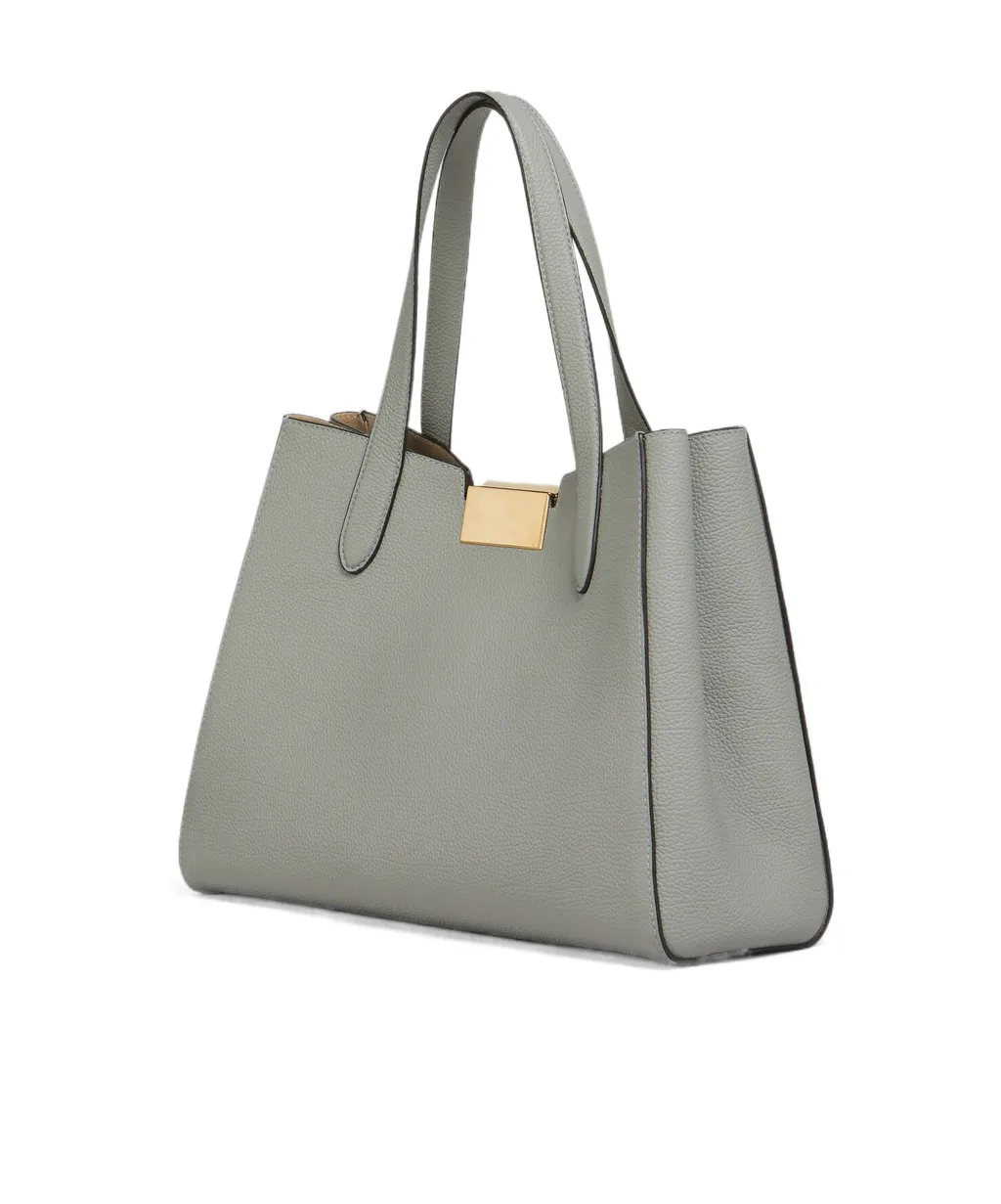 Grey Leather Trunkaroo Tote Handbag