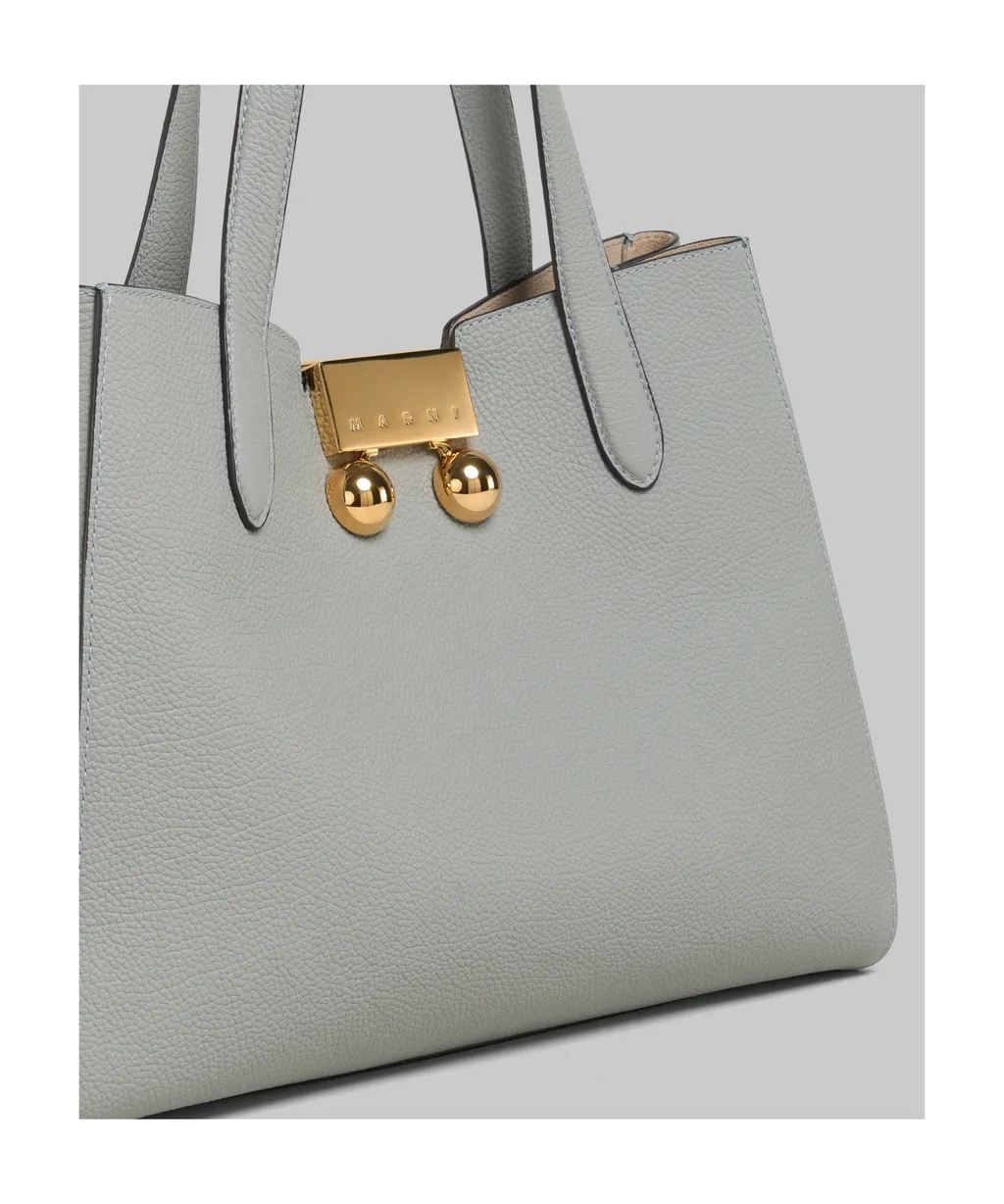 Grey Leather Trunkaroo Tote Handbag