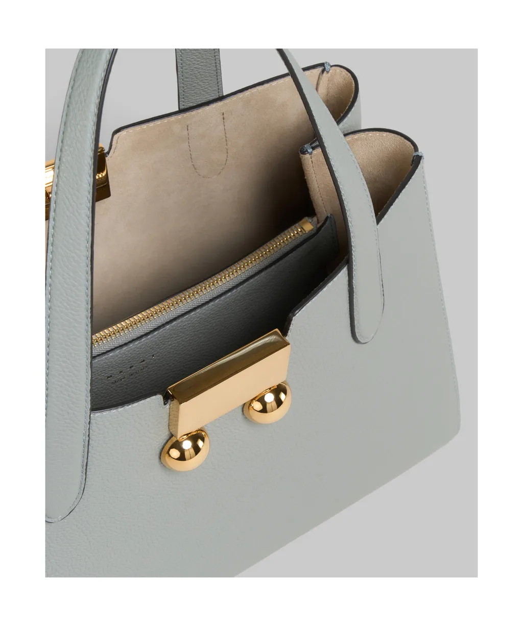 Grey Leather Trunkaroo Tote Handbag