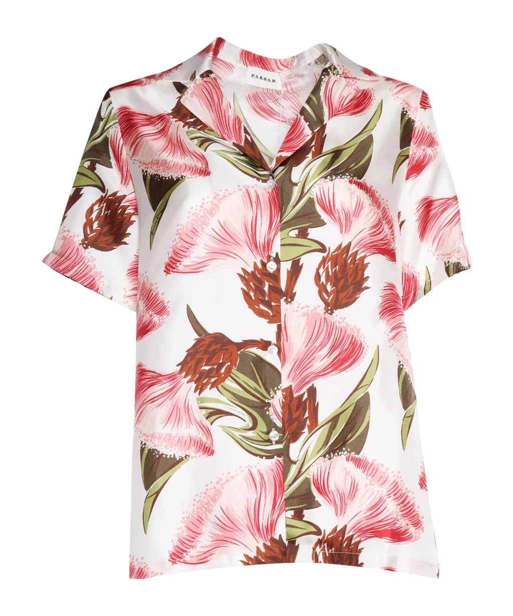 P.A.R.O.S.H. Floral Print Short-Sleeved Shirt