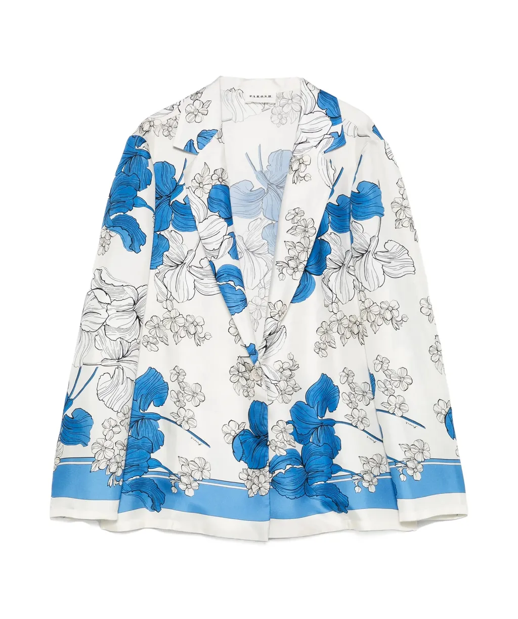 P.A.R.O.S.H. Floral Print Collared Jacket
