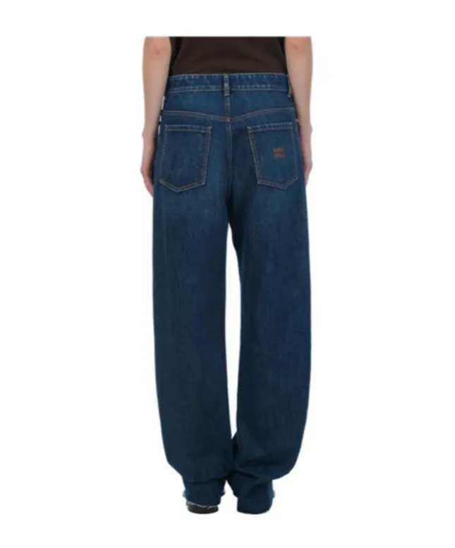 Miu Miu Logo-Embroidered Denim Jeans
