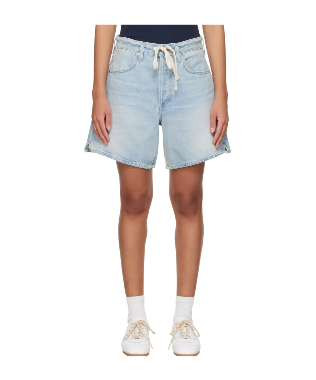 Drawstring Denim Shorts