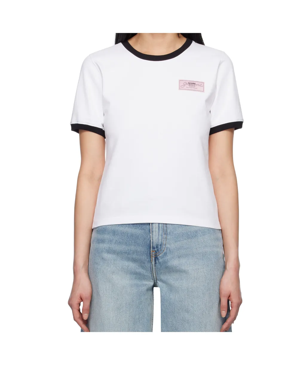 Ganni T-Shirts And Polos White