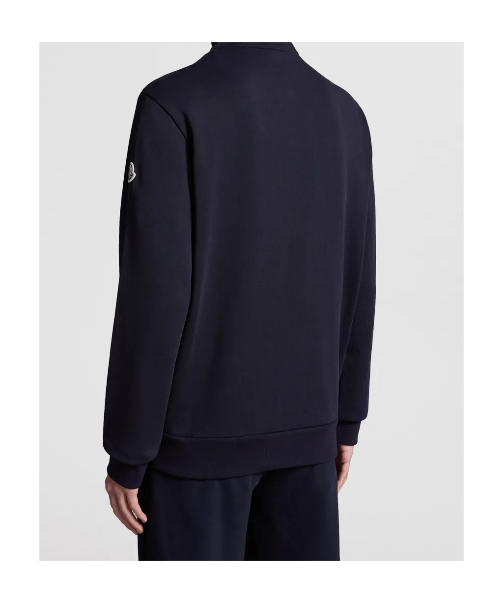 Tricolor-Trimmed Cotton Zip-Up Sweatshirt