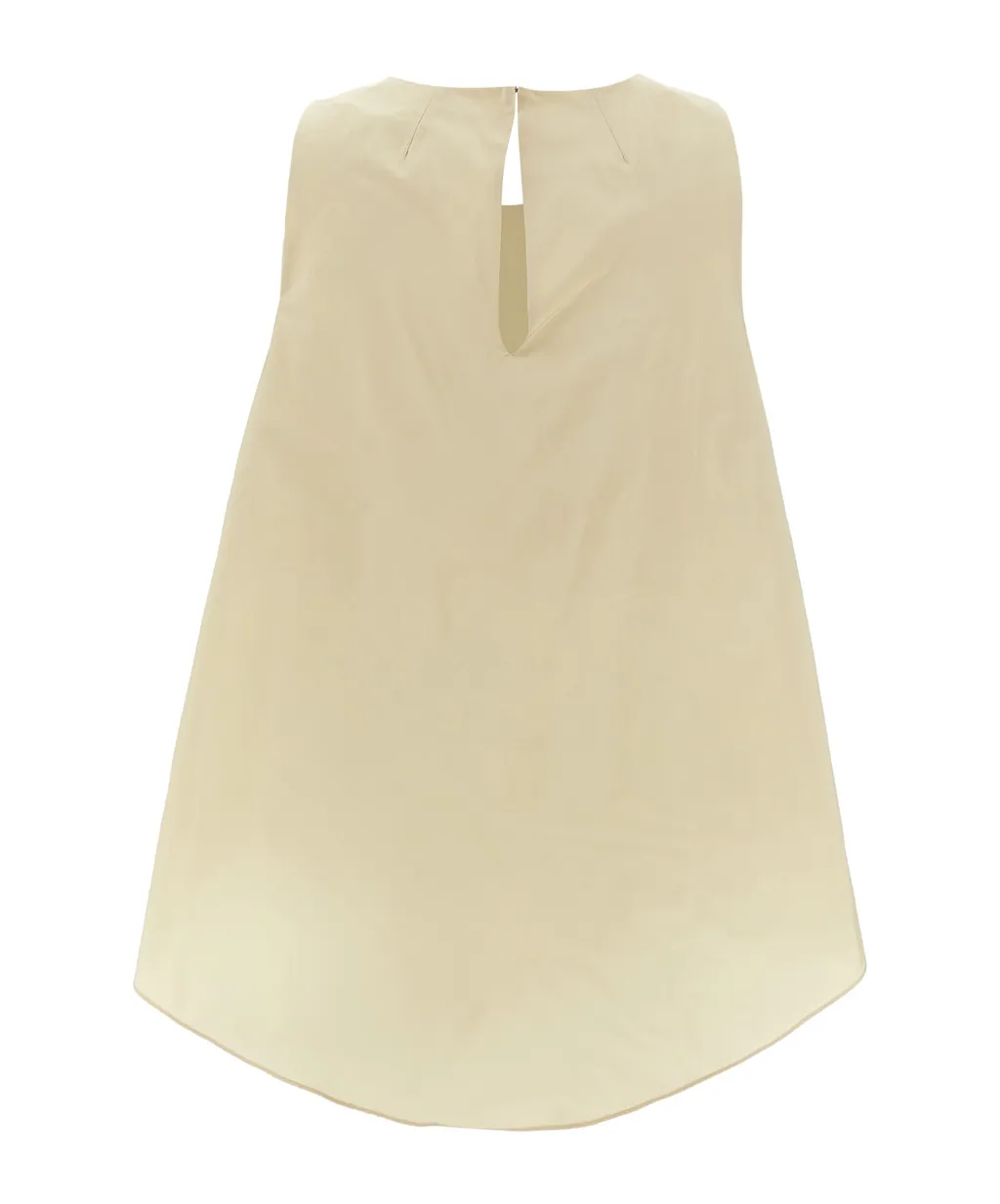 P.A.R.O.S.H. Pimpy Pleated Detail Sleeveless Top