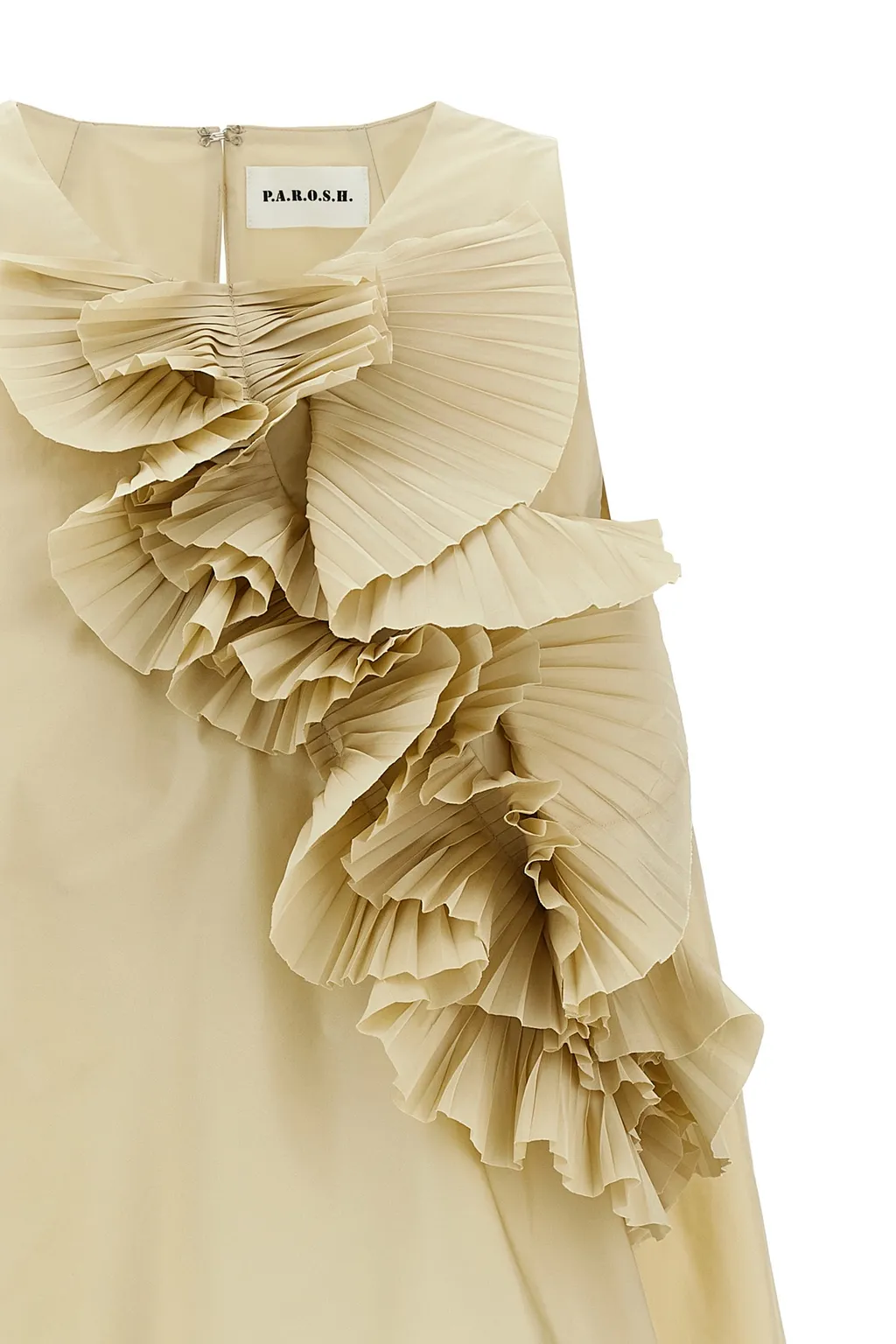 P.A.R.O.S.H. Pimpy Pleated Detail Sleeveless Top