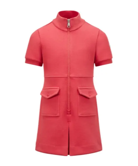 Cotton Piquet Zip-Up Dress