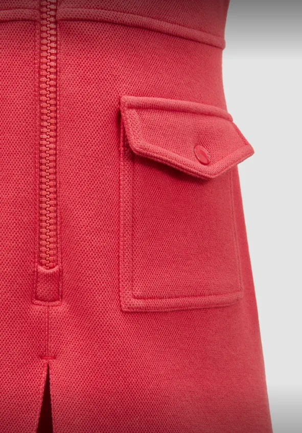Cotton Piquet Zip-Up Dress