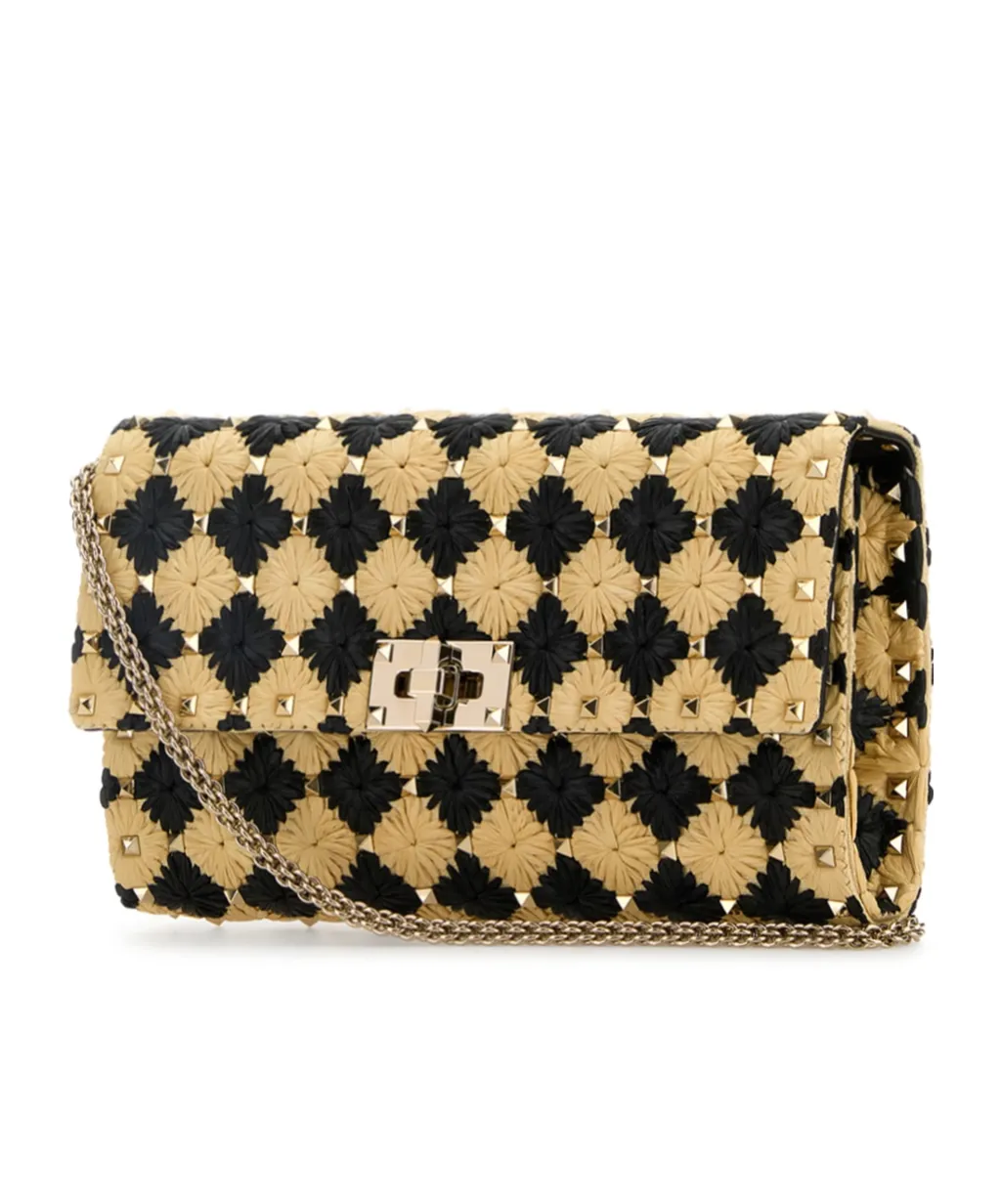 Valentino Garavani Rockstud Foldover Top Clutch Bag