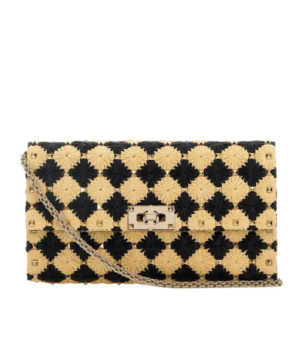 Valentino Garavani Rockstud Foldover Top Clutch Bag