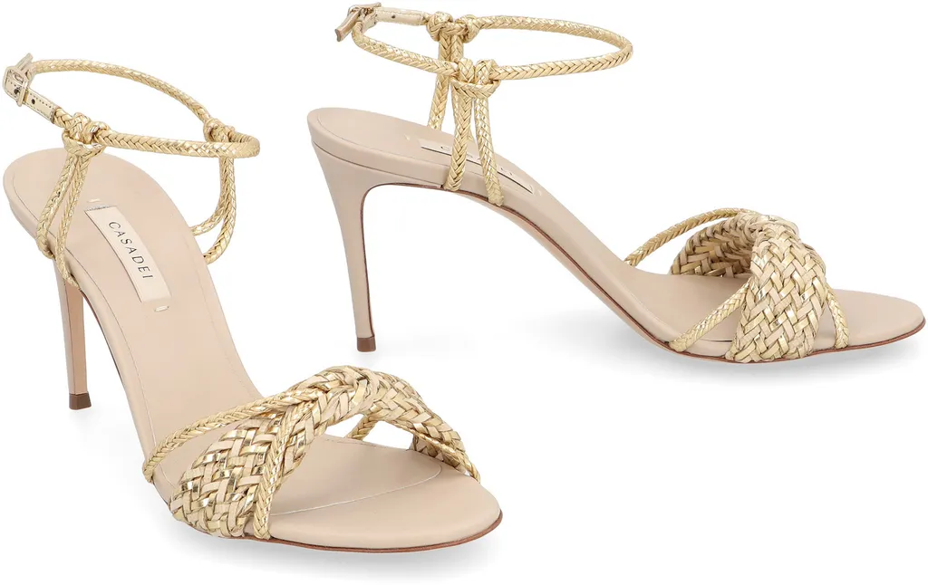 Casadei Ankle Strap Interwoven Sandals
