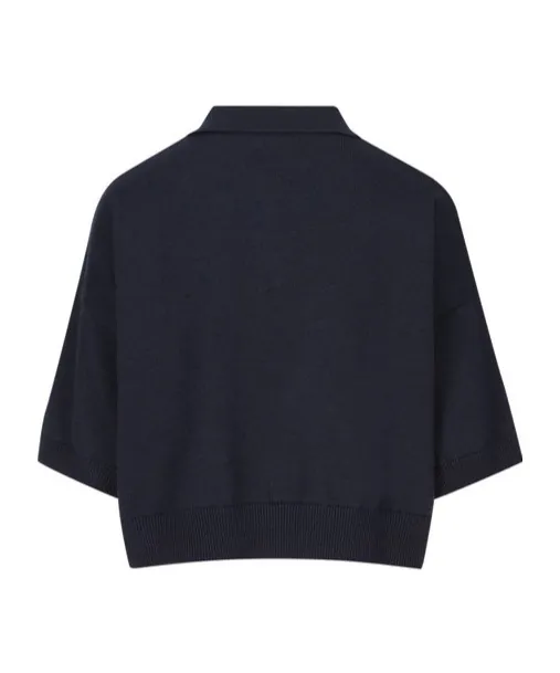 Triomphe Cropped Polo In Wool