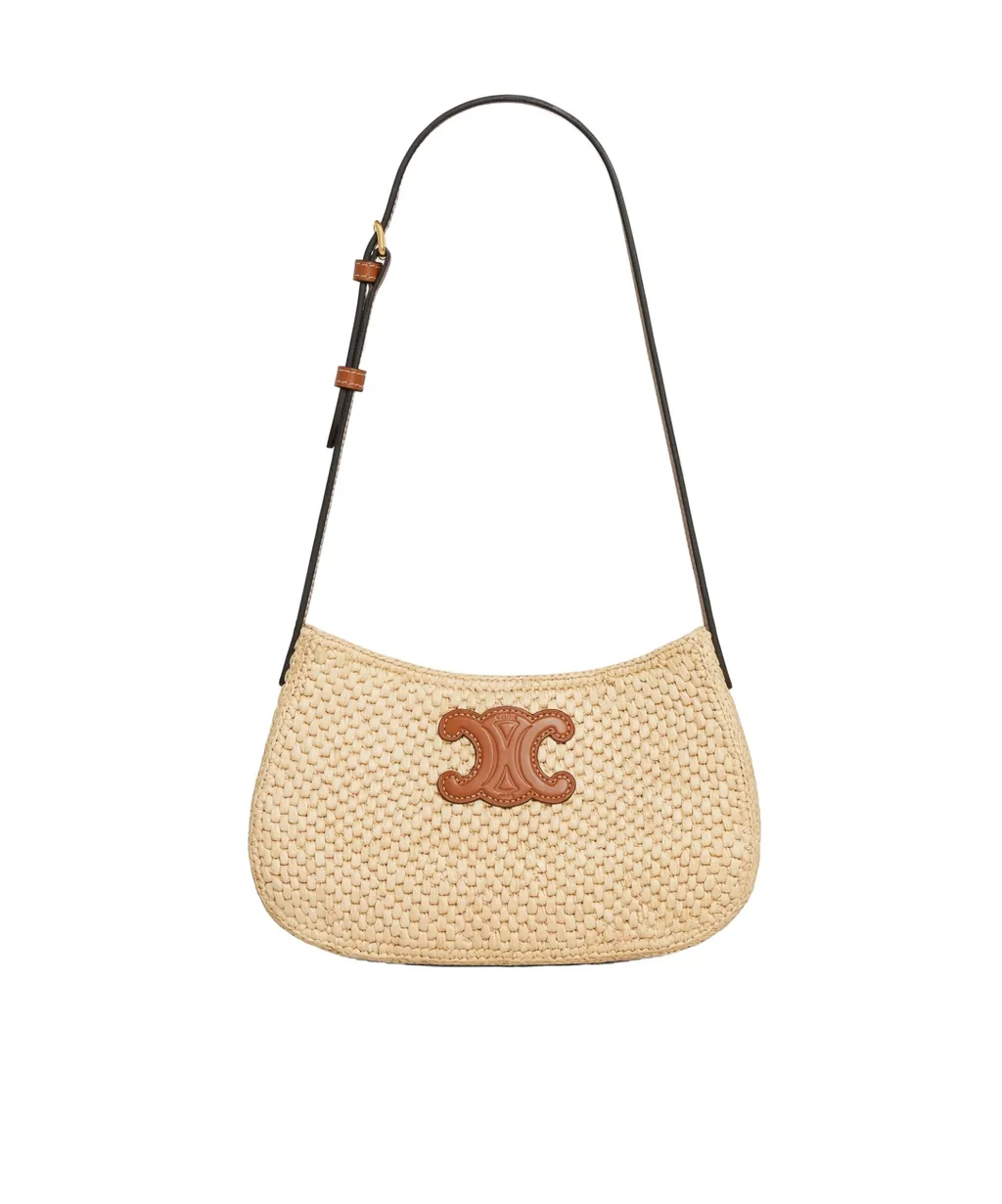 Medium Tilly Bag In Raffia And Calfskin